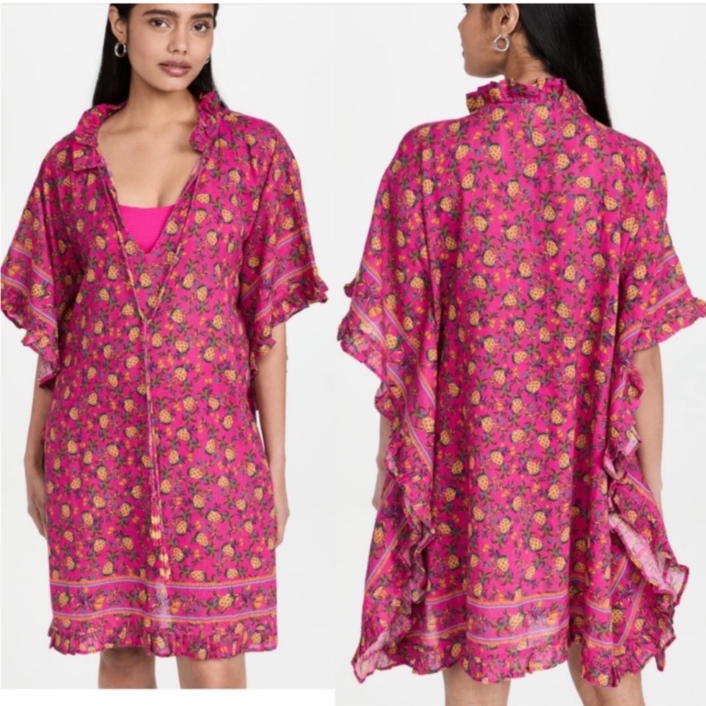 Farm Rio fruit dots pineapple cotton cover up dress women’s medium
